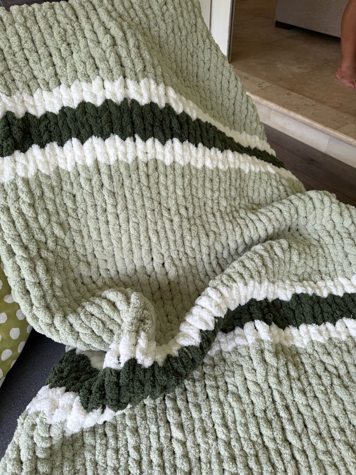 Throw blanket - Mint stripe