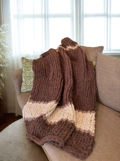 Throw blanket - Dark Taupe stripe