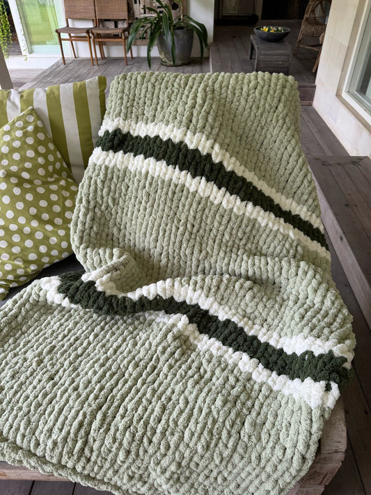 Throw blanket - Mint stripe